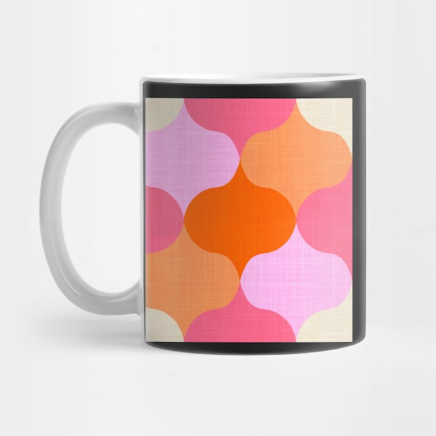 Retro Ogee Pattern in Orange Crush by MarcyBrennanArt